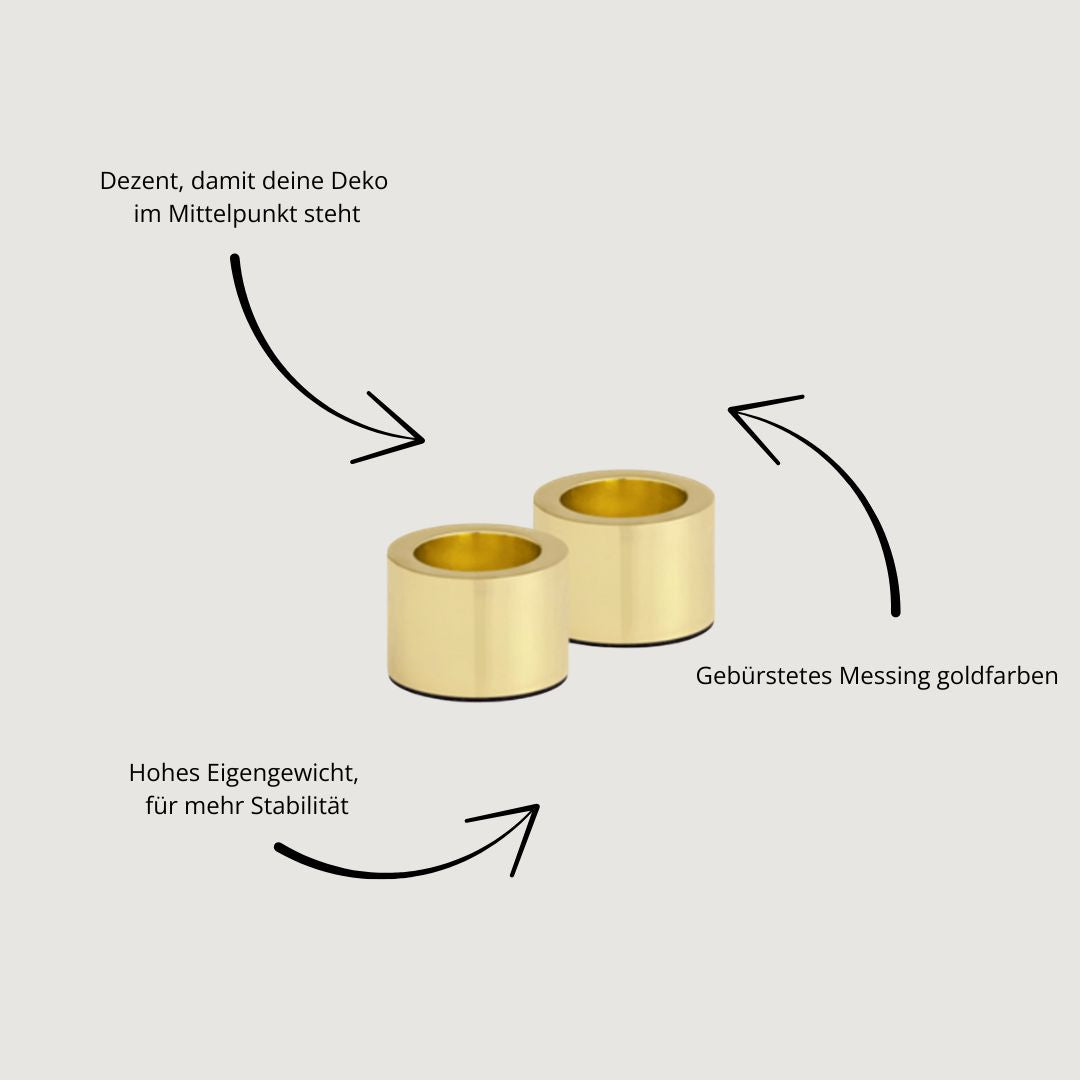 Kerzenhalter 2er-Set, goldfarben