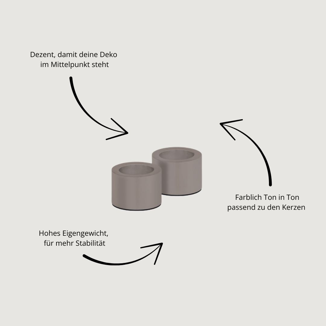 Kerzenhalter 2er-Set, sandstone